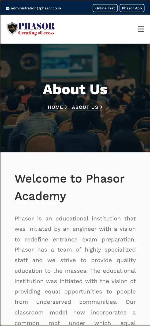 Phasor Academy mobile