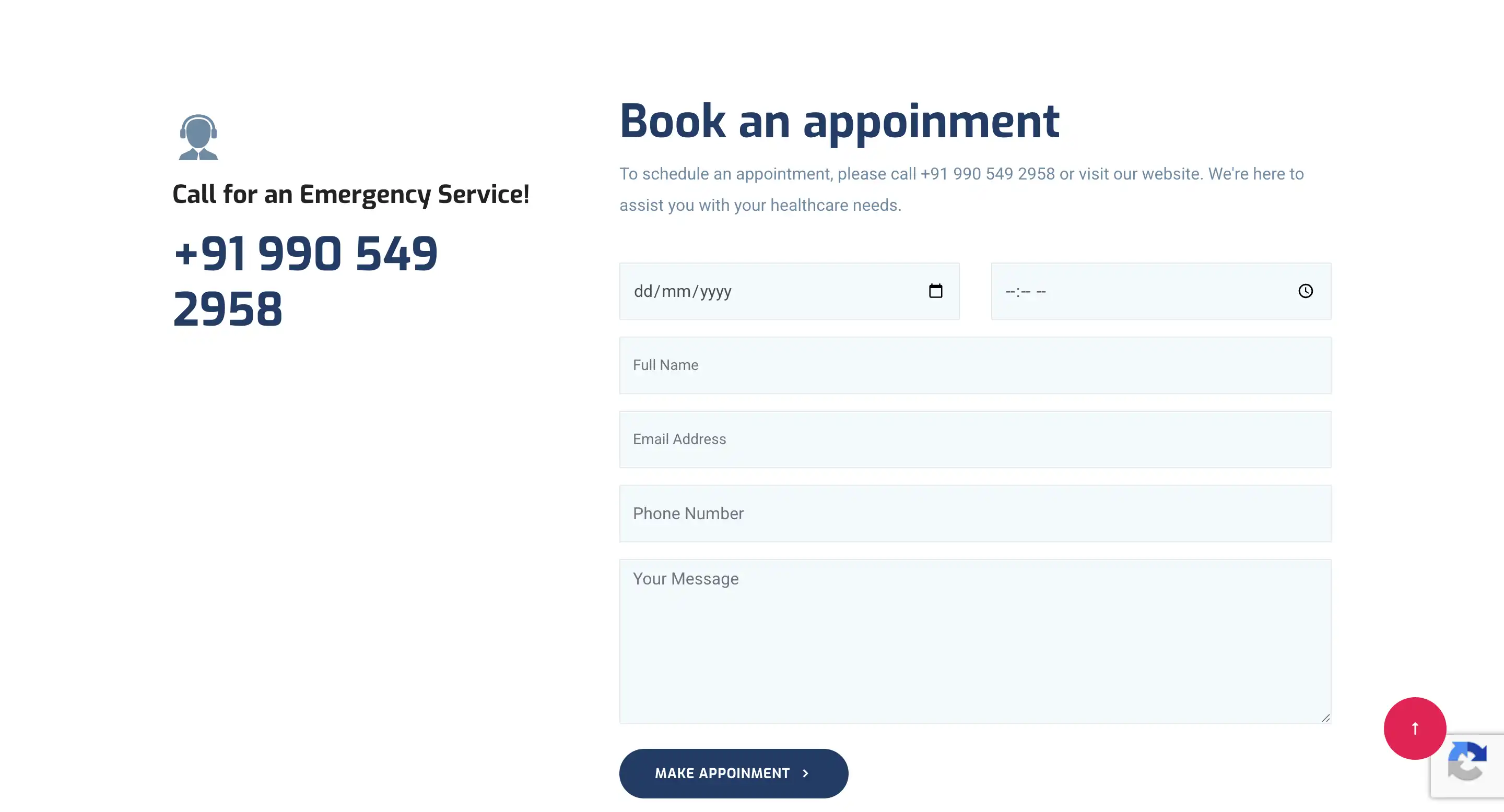 Prasad Surgical Hospital appointment page