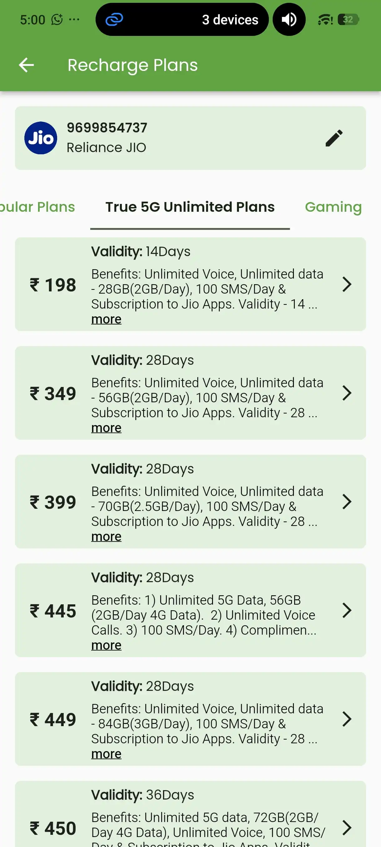 SVN Pay recharge plans